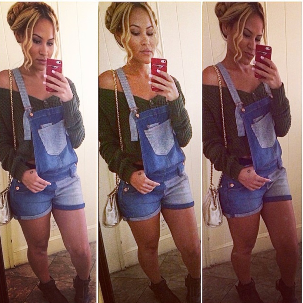 American Rag Denim Overall Shorts